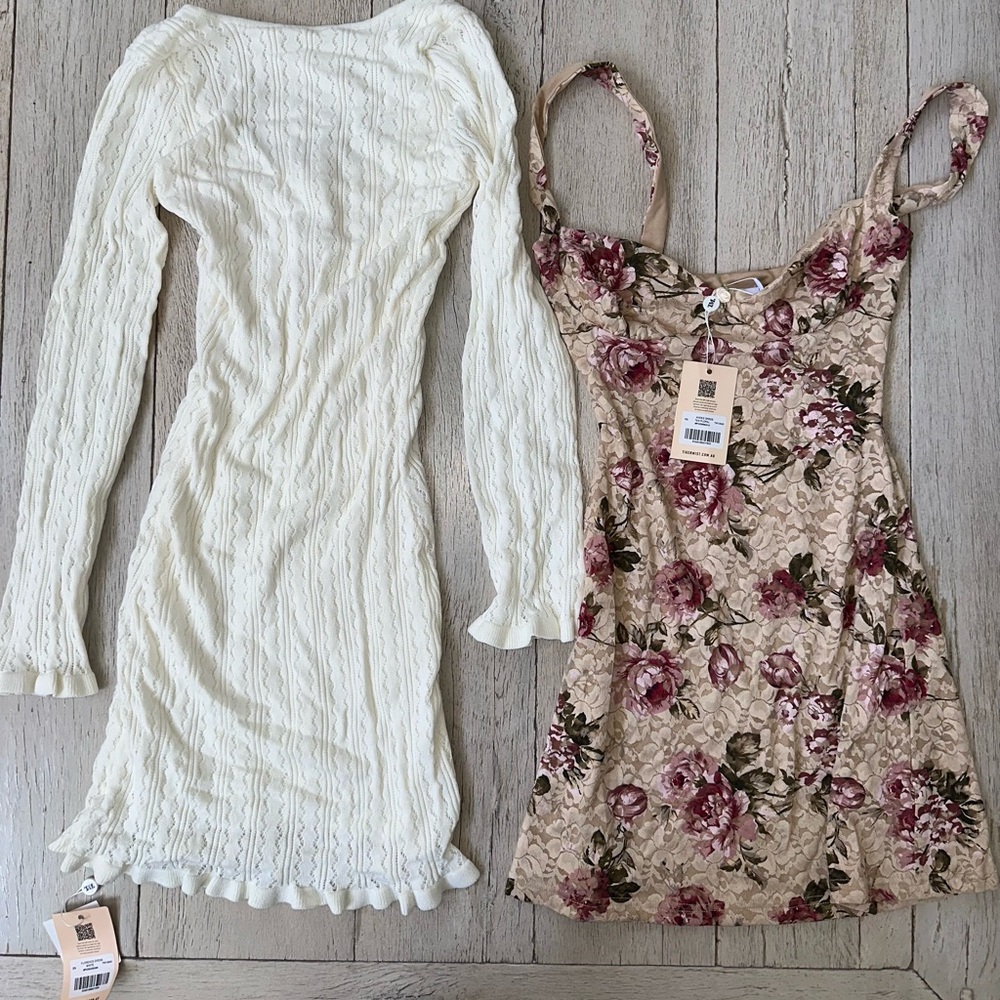 Tiger Mist Tan Floral Dress
